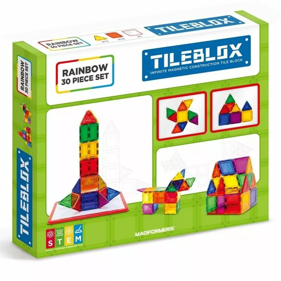 Magformers Tileblox - Rainbow 30 Piece Set (Only 1 Left In Stock) 4 Magformers Tileblox - Rainbow 30 Piece Set (Only 1 Left In Stock) - Image 2