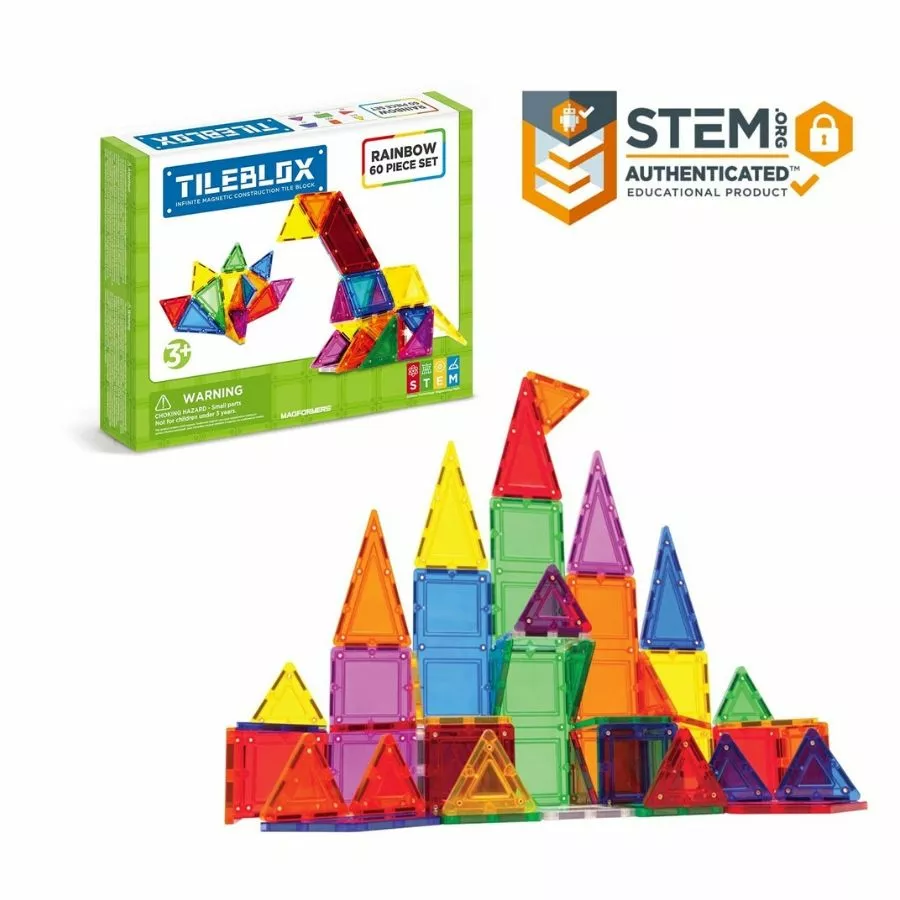 Magformers Tileblox - Rainbow 60 Piece Set 3 Magformers Tileblox - Rainbow 60 Piece Set