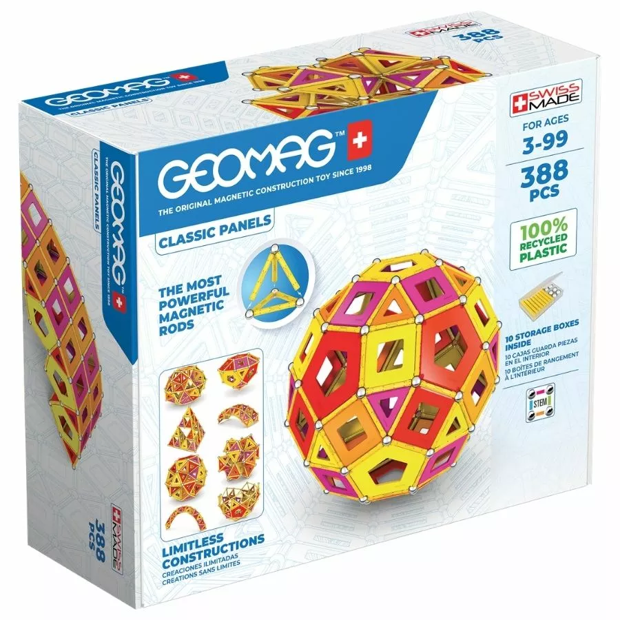 Geomag - Masterbox Recycled Plastic Panels Warm Colours 388 Pieces 3 Geomag - Masterbox Recycled Plastic Panels Warm Colours 388 Pieces
