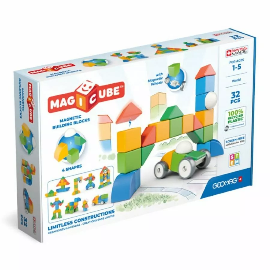Geomag - Magicubes Shapes Recycled Plastic World 32 Pcs - Baby Toy 3 Geomag - Magicubes Shapes Recycled Plastic World 32 Pcs - Baby Toy