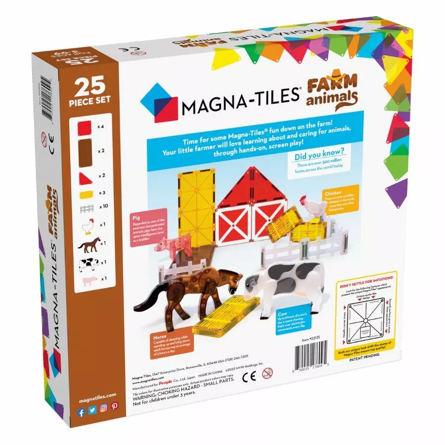 Magna-Tiles - Farm Animals 25-Piece Set Magnetic Tiles 4 Magna-Tiles - Farm Animals 25-Piece Set Magnetic Tiles - Image 2