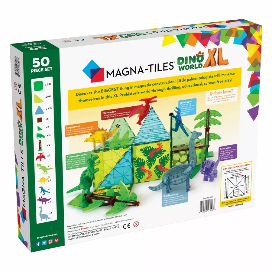 Magna-Tiles - Dino World XL 50 Piece Set Magnetic Tiles 4 Magna-Tiles - Dino World XL 50 Piece Set Magnetic Tiles - Image 2