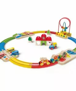 Hape - Musical Rainbow Route Railway And Station Set