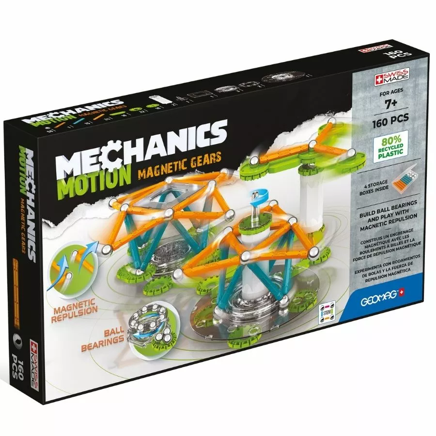 Geomag - Mechanic Magnetic Motion Recycle: Magnetic Gears Recycled 160 Pieces 3 Geomag - Mechanic Magnetic Motion Recycle: Magnetic Gears Recycled 160 Pieces
