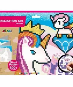 Avenir - Pixelation Art: Unicorn Sticker By Numbers