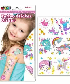Avenir - Tattoo Glitter Sticker Set: Unicorns