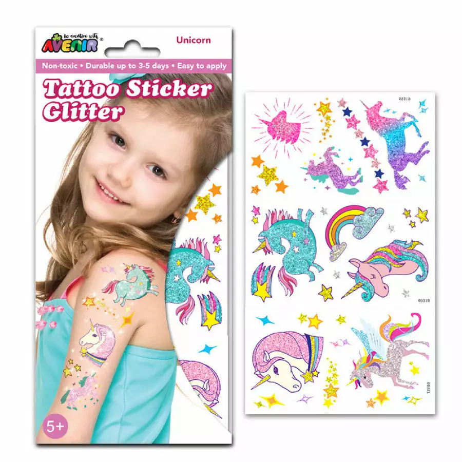Avenir - Tattoo Glitter Sticker Set: Unicorns 3 Avenir - Tattoo Glitter Sticker Set: Unicorns