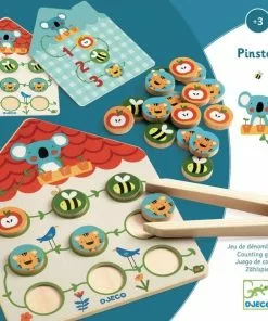 Djeco - Pinstou Wooden Math Game For Preschoolers