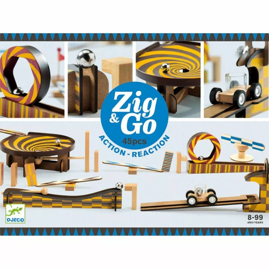 Djeco - Zig & Go Action Reaction 45 Piece Set 4 Djeco - Zig & Go Action Reaction 45 Piece Set - Image 2