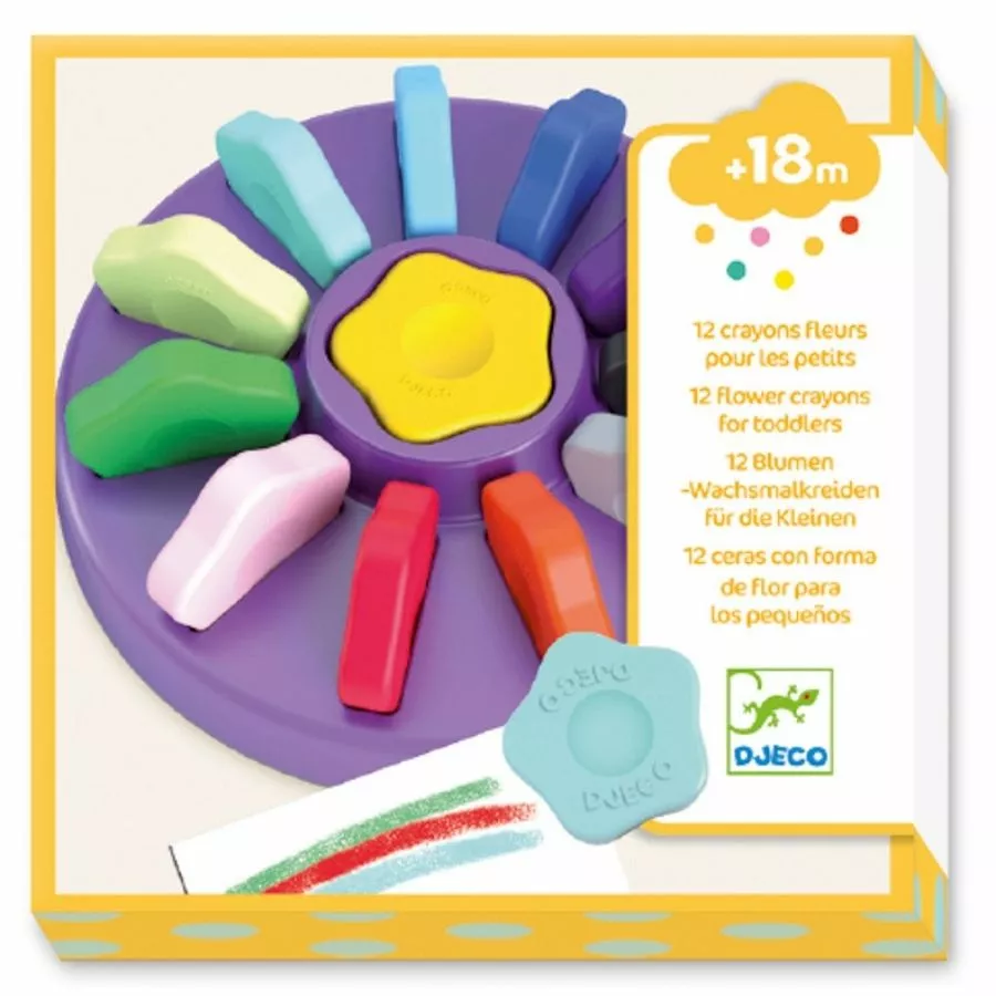 Djeco - 12 Toddler Flower Crayons 3 Djeco - 12 Toddler Flower Crayons