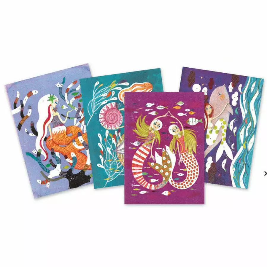 Djeco - Mermaids Glitter Boards 4 Djeco - Mermaids Glitter Boards - Image 2