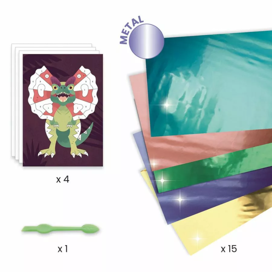 Djeco - Jurassic Foil Pictures Art Set 4 Djeco - Jurassic Foil Pictures Art Set - Image 2