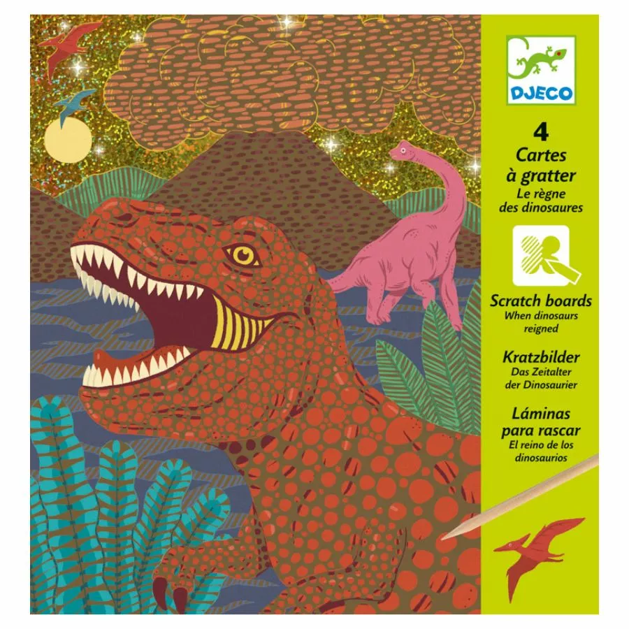 Djeco - When Dinosaurs Reigned Scratch Cards Scratch Art 3 Djeco - When Dinosaurs Reigned Scratch Cards Scratch Art