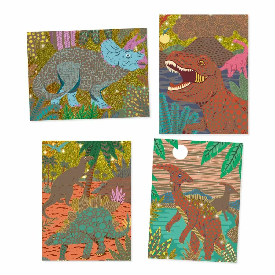 Djeco - When Dinosaurs Reigned Scratch Cards Scratch Art 4 Djeco - When Dinosaurs Reigned Scratch Cards Scratch Art - Image 2