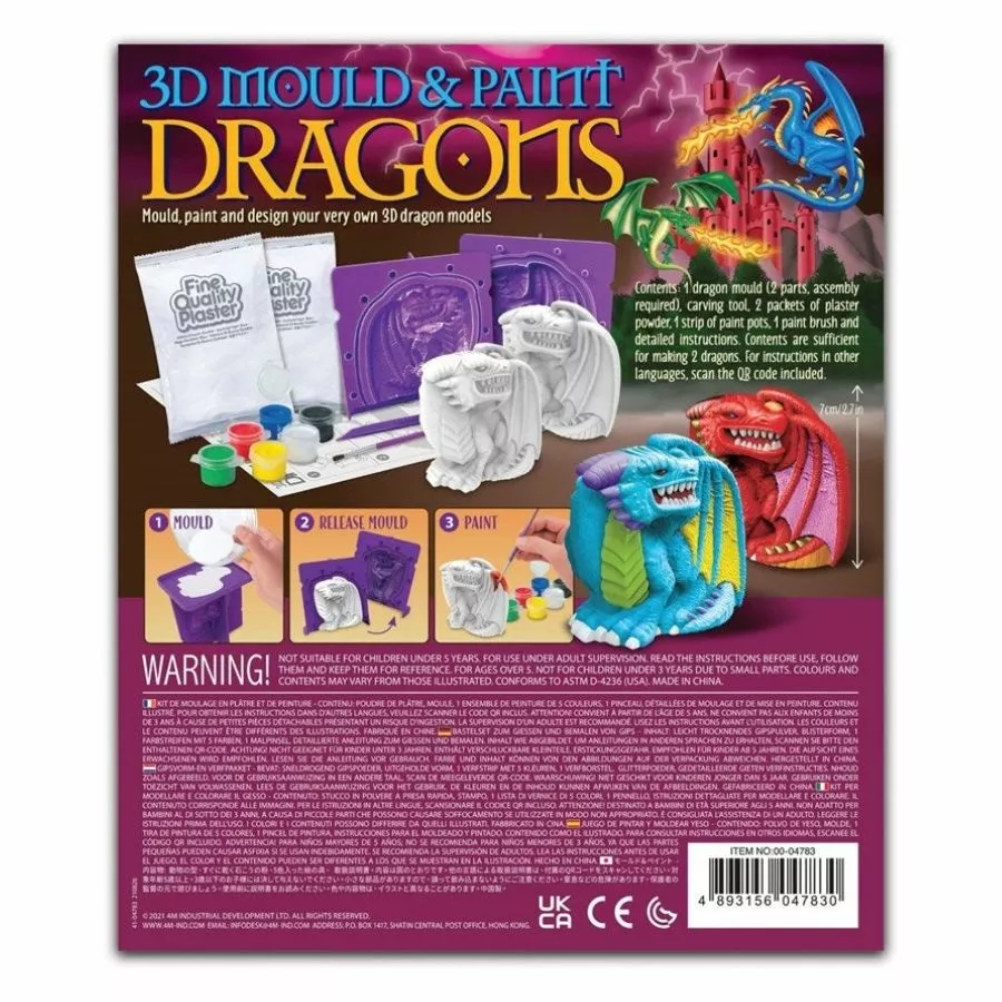 4M Toys - 3D Mould And Paint Dragons 5 4M Toys - 3D Mould And Paint Dragons - Image 3
