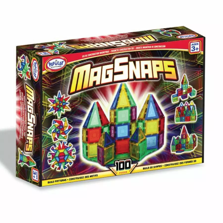 Popular Playthings - MagSnaps 100 Piece Magnetic Tile 3 Popular Playthings - MagSnaps 100 Piece Magnetic Tile