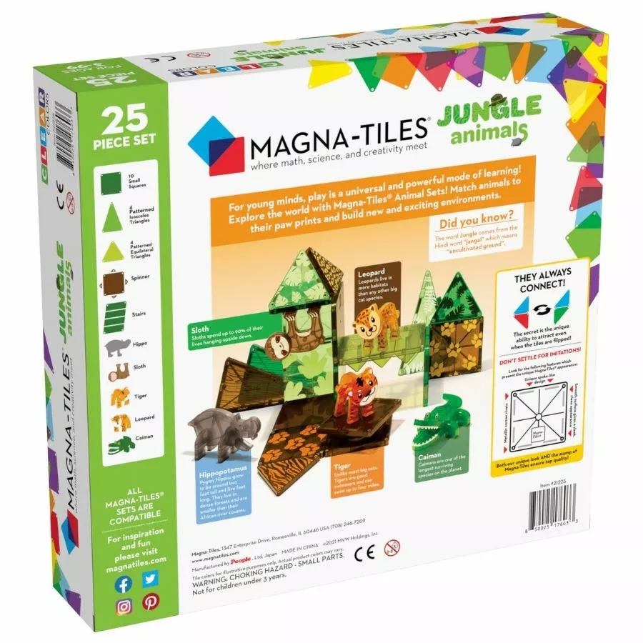 Magna-Tiles: Jungle Animals 25 Piece Set Magnetic Tiles 4 Magna-Tiles: Jungle Animals 25 Piece Set Magnetic Tiles - Image 2