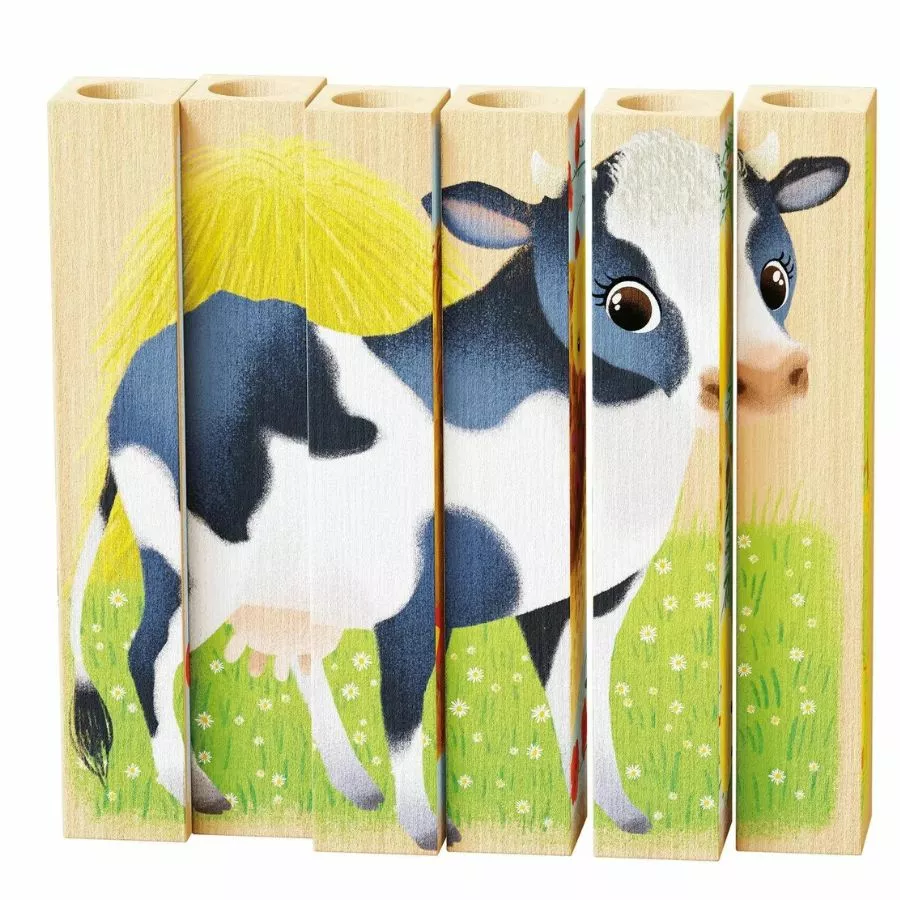 Quercetti - PlayBio Wood: Four Puzzle Farm Animals Wooden Blocks 6 Quercetti - PlayBio Wood: Four Puzzle Farm Animals Wooden Blocks - Image 4