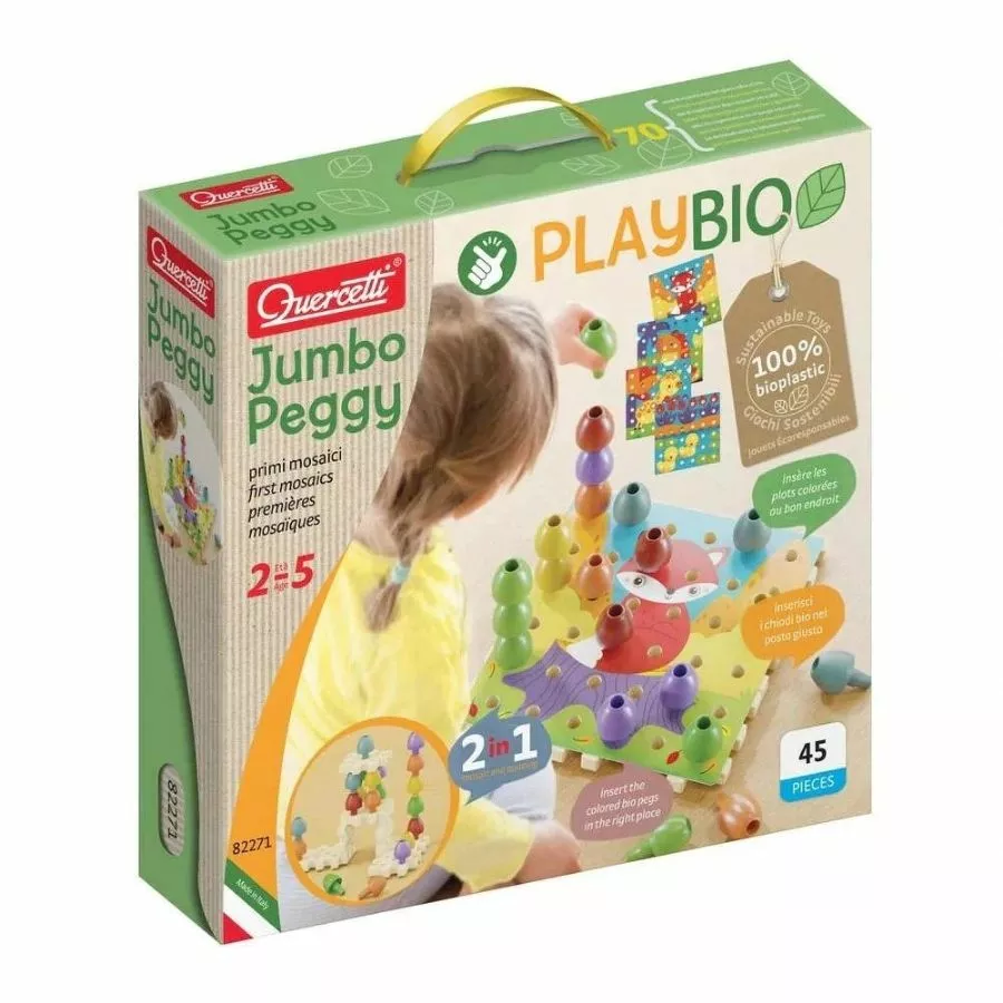 Quercetti - PlayBio Jumbo Peggy First Mosaics Bio Plastic 3 Quercetti - PlayBio Jumbo Peggy First Mosaics Bio Plastic