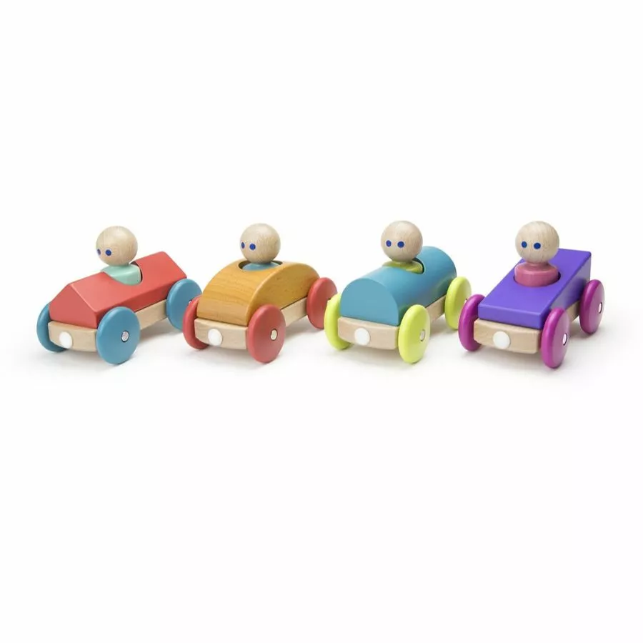 Tegu - Wooden Magnetic Blocks: Racer Poppy 7 Tegu - Wooden Magnetic Blocks: Racer Poppy - Image 5