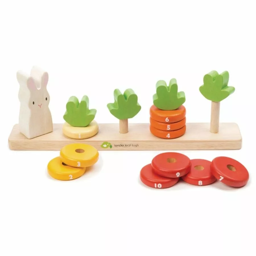 Tender Leaf Toys - Counting Carrots Wooden Stacker 3 Tender Leaf Toys - Counting Carrots Wooden Stacker