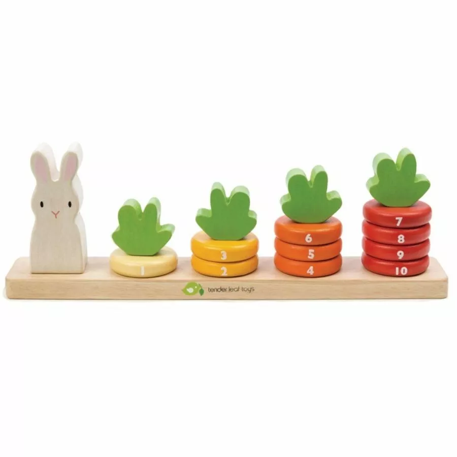 Tender Leaf Toys - Counting Carrots Wooden Stacker 4 Tender Leaf Toys - Counting Carrots Wooden Stacker - Image 2
