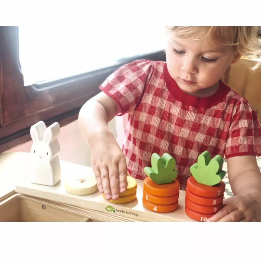 Tender Leaf Toys - Counting Carrots Wooden Stacker 6 Tender Leaf Toys - Counting Carrots Wooden Stacker - Image 4